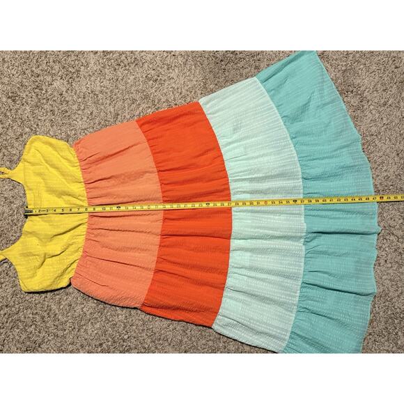 Torrid Maxi Seersucker Tiered Color Block Dress Multi Plus Size 1 /1X/ 14 /16 - Picture 6 of 12